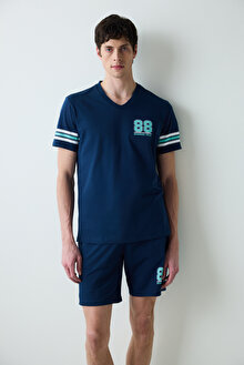88 Çok Renkli Şortlu Pijama Takımı