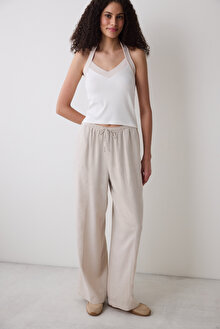 Semi Crop Kırık Beyaz Halter Üst_1