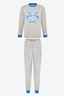 Boston Gri Jogger Pijama Takımı