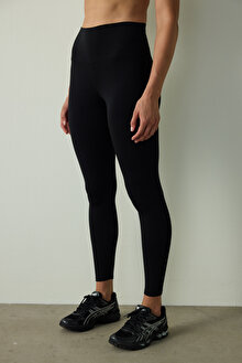 Siyah Yüksek Bel Pamuk Modal Karışımlı Slim Fit Spor Tayt PHL796UV25SK-BK3 - Siyah - Penti