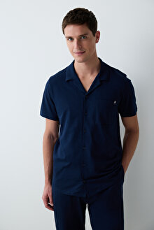 Navy Cepli Gömlekli Pijama Takımı_1