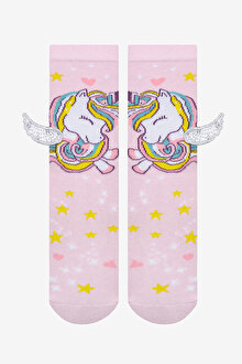 Kız Çocuk Wings Unicorn Pantolon Çorabı