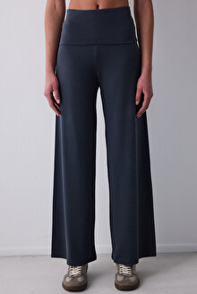 Foldable Waist Wide Leg Pantolon_1