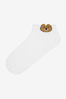 3 Çift Pamuklu Teddy Bear Ayı Desenli Patik Çorap_1