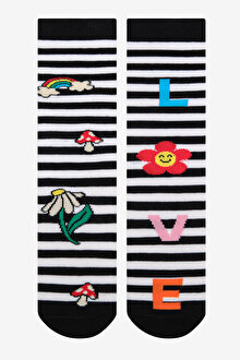Kız Çocuk Love Flower Pantolon Çorabı