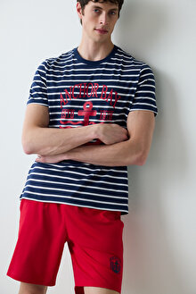 Stripe Anchor Çok Renkli Şortlu Pijama Takımı