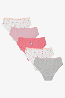 Kız Çocuk Meowberry Çok Renkli 5li Slip Külot