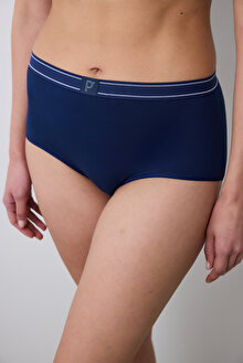 Highwaist Pamuklu Slip Lacivert Külot