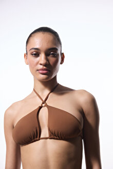 Kahverengi Libby Üçgen Bikini Üstü_1