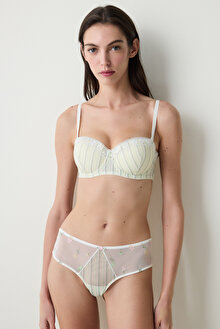 Bloom Stripe Ekru Sütyen