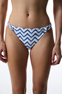 Bianna Navy Side Zigzag Desenli Hipkini Bikini Altı