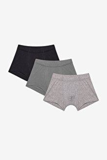 Erkek Çocuk Siyah Solid 3lü Çok Renkli Boxer