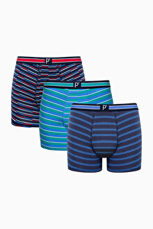 Bold Stripe Çok Renkli 3lü Boxer