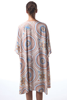 Della Etnik Desen V Yaka Maxi Kimono_1