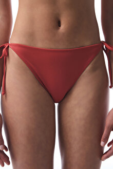 Tarçın Rengi Bağlamalı Düşük Bel Bikini Altı