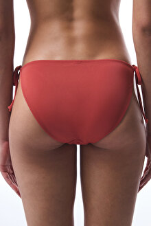 Tarçın Rengi Bağlamalı Düşük Bel Bikini Altı_1