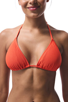 Turuncu Sona Üçgen Bikini Üstü