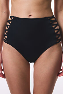 Siyah High Fashion Yüksek Bel Bikini Altı