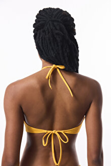 Sarı Reverse V Kesim Bikini Üstü_1