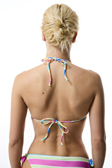 Donna Çizgili Üçgen Bikini Üstü_1