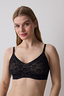 Lace Invisible Bonding Siyah Sütyen