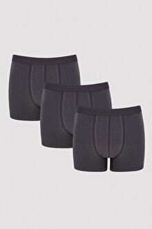 Erkek Basic Tripple  3'lü Antrasit Boxer