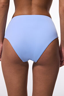 Açık Mavi High Shirred Yüksek Bel Bikini Altı_1