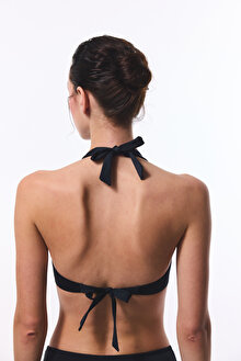 Siyah New Üçgen Twist Bikini Üstü_1