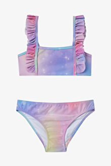 Kız Çocuk Crazy Fırfırlı Bandeau Bikini Takımı