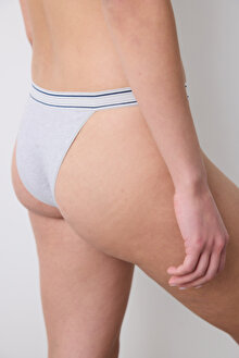 Gri Pamuklu Brazilian Külot_1