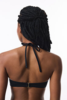 Siyah Pop Up Push Up Balenli Bikini Üstü_1
