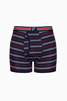 Erkek Kırmızı Çizgili 3lü Çok Renkli Boxer_1
