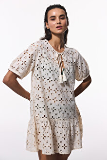 Ekru Mambo Crinkle Kaftan