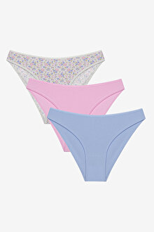 Violet Daisy 3lü Çok Renkli Slip Külot