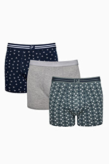 Erkek Navy Üçgen 3lü Boxer