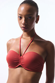 Tarçın Rengi Pop Push Up Balenli Bikini Üstü