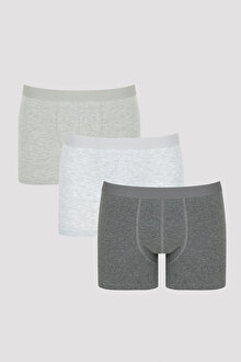 Erkek Basic Gri 3'lü Boxer