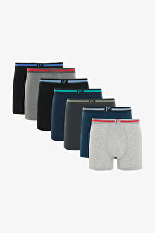 Erkek Basic Colors 7li Çok Renkli Boxer Külot
