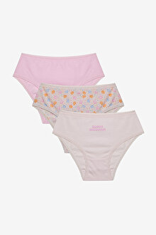 Kız Çocuk Happy Balloons 3lü Çok Renkli Slip Külot