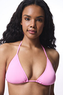 Açık Pembe Üçgen Bikini Üstü
