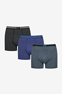 Erkek Geometric 3lü Çok Renkli Boxer