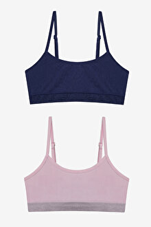 Kız Çocuk Cool Girl 2li Seamless Dikişsiz Çok Renkli Crop Kısa Üst