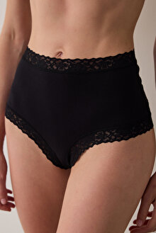 Siyah Comfy Pamuklu Yüksek Bel Slip Külot PLKLAQSO25SK-BK3 - Siyah - Penti
