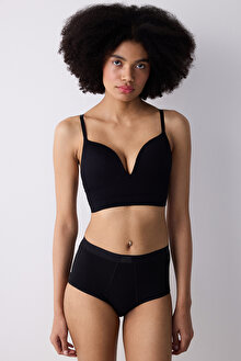 Essentials High Waist Siyah Slip Külot_1