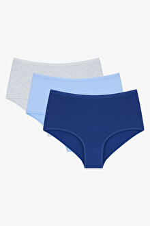 Blue Dream Pamuklu 3lü Highwaist Çok Renkli Slip Külot