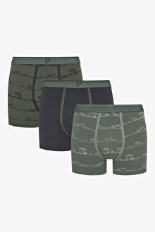 Shadow Safari 3lü Çok Renkli Boxer Külot