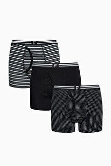 Black Design 3lü Çok Renkli Boxer