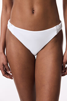Beyaz Macrame Düşük Bel Bikini Altı
