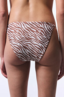 Gale Side Zebra Desenli Boncuklu Slip Bikini Altı_1