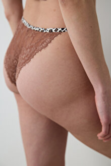 Leo Lace Kahverengi Brazilian Külot_1